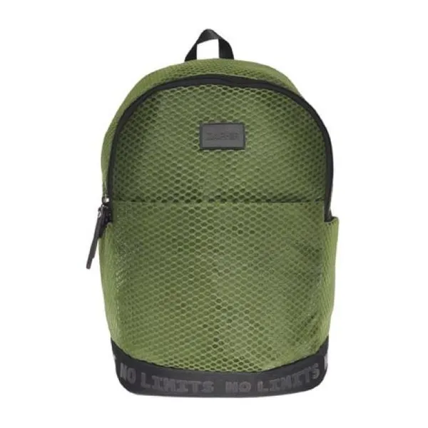 Mochila verde de nylon con mesh no gender
