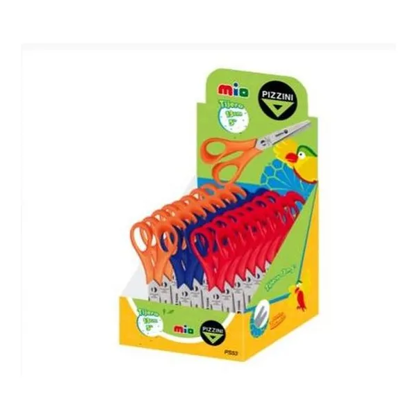 Tijera escolar 13 cm hojas de acero x1 color pizzin