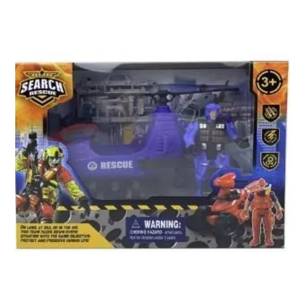 Set de policia con increible helicóptero