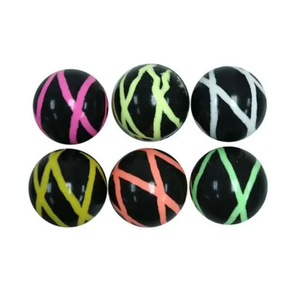 Pelota negra con rayas colores
