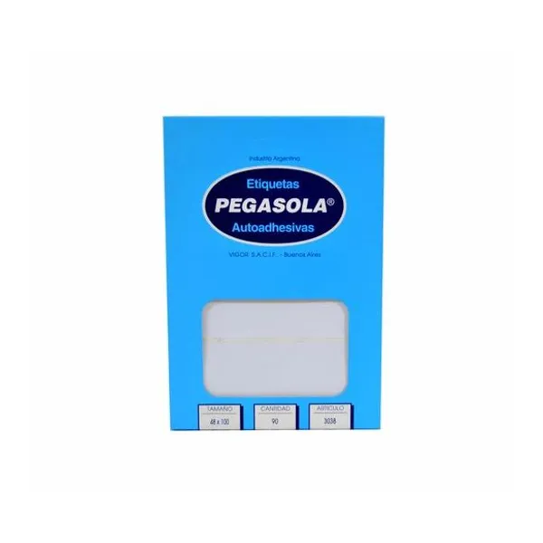 Etiquetas ueta autoadhesiva blanca 48x100 mm caja 3 unidades x30 hojas pegasola