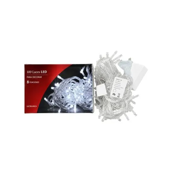 Luces led x100 blanco frio 220v 8 funciones