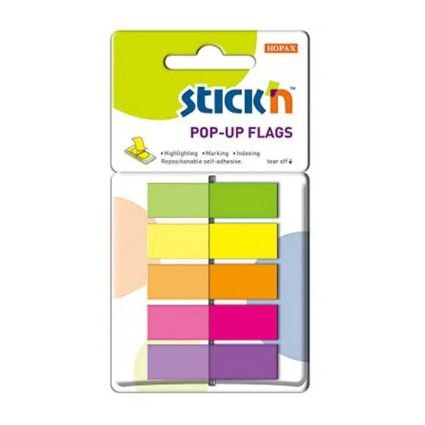 Banderitas adhesivas stick pop-up 45x12 mmx 200 hs.5 col.fluo