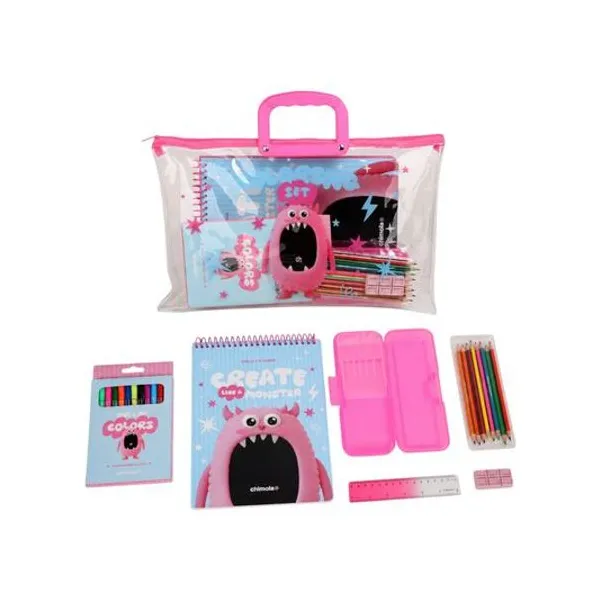 Set para pintar monster rosa 39x24x2 cm chimola