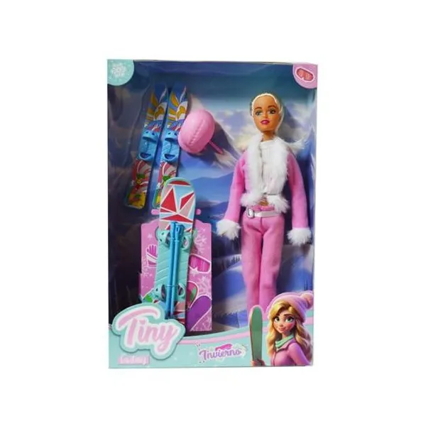 Muñeca Tiny deporte de invierno en caja 22x32x5 cm