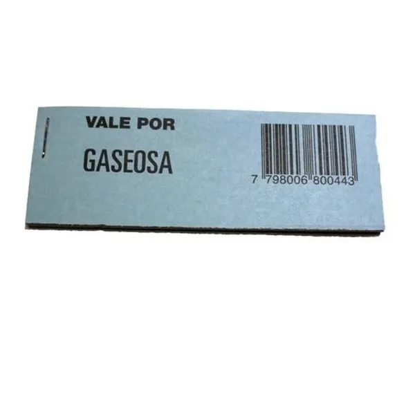 Talonario vale por gaseosa 11x3 cm 90 hojas