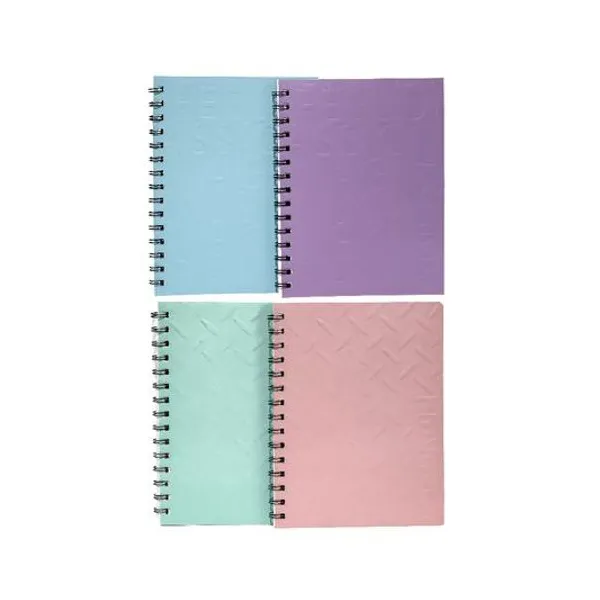 Cuaderno 16x21 cm rayado 80 hojas semi rigido con espiral pastel x1 colores surtidos inkdrop