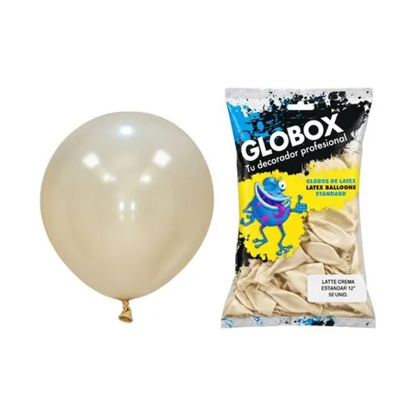 Globo 12" liso estandar latte cream bolsa x50 globox