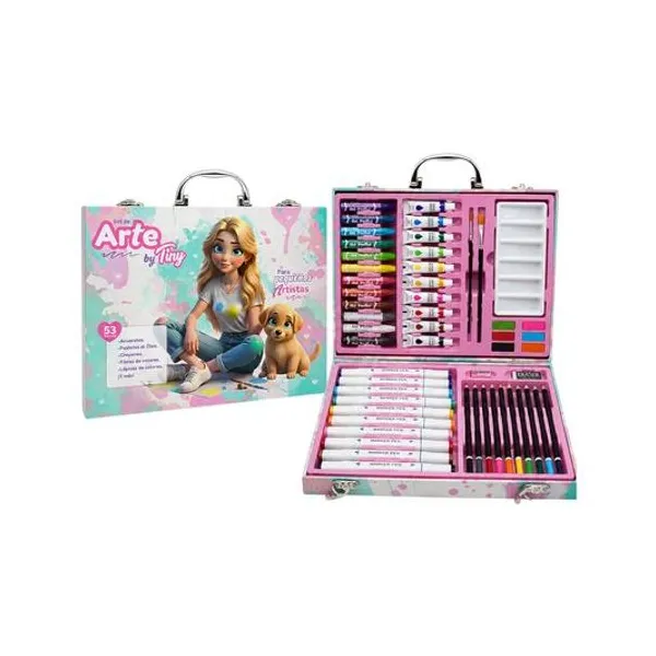 Set de Arte mascotas 53 piezas en valija 30x23x5 cm