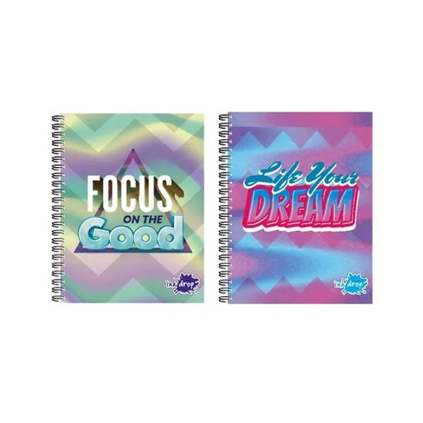 Cuaderno 16x21 cm rayado 80 hojas semi rigido con espiral flash x1 modelos surtidos inkdrop