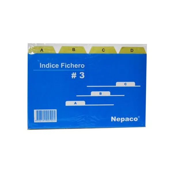 Índice para fichero n.° 3 20x13.5 cm nepaco