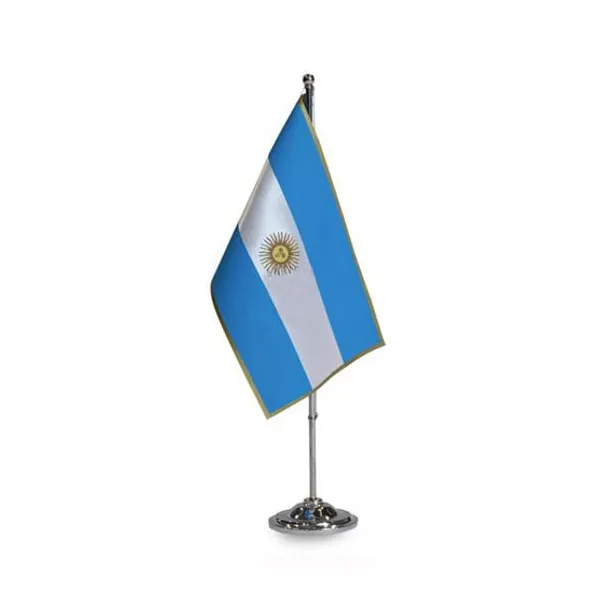 Mastil para escrit.cromado con bandera ceremonia t/gross 15 x25 cm