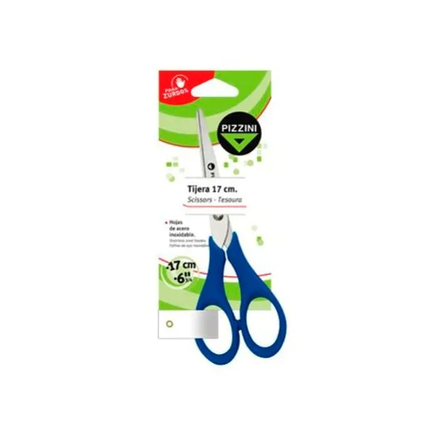 Tijera para zurdos 17 cm blister x unidad Pizzini - ps