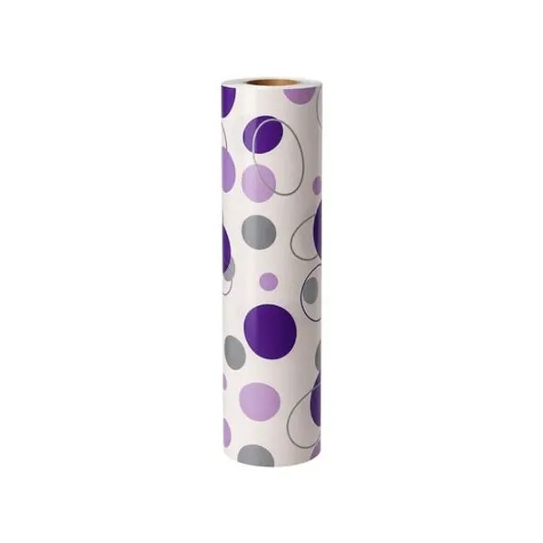 Bobina papel fantasia 35cmx200 mts circulos negros