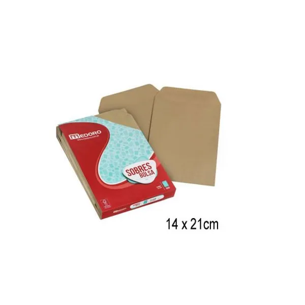 Bolsa kraft medoro n.° 2 14 x21 80 grsx 100 unid.