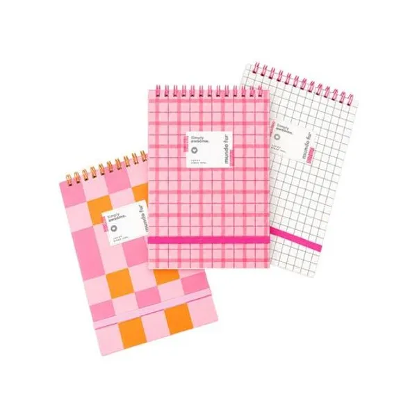 Libreta 12x17 cm rayada 50h con espiral simply awesome x1 modelos surtidos mundo fw