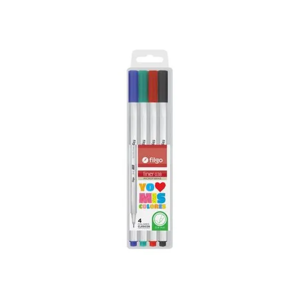 Microfibra al agua 0.4 mm liner 038 clasicos blister x4 f