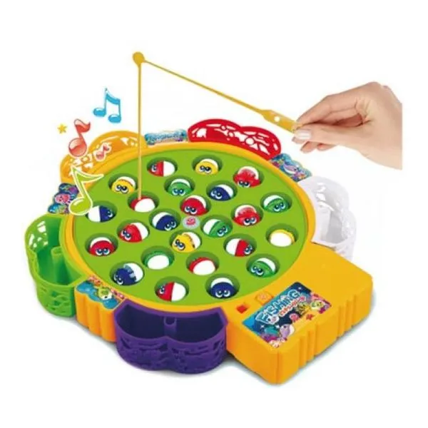 Juego de pesca con música. 24 peces + 4 cañas