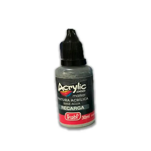 Tinta trabi para marcador acrylic pop al agua 30 mlgris claro