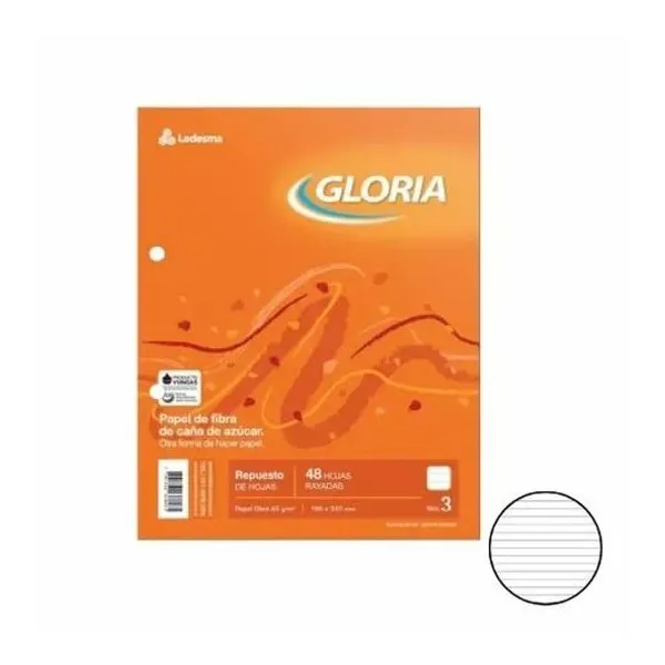 Repuesto carta rayado 48h Gloria