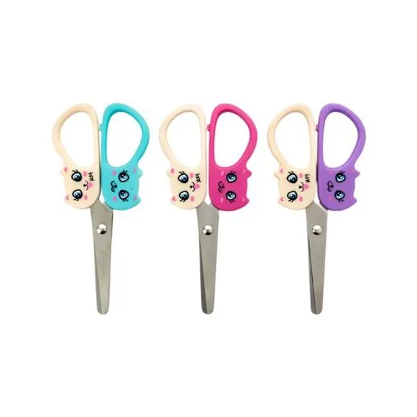 Tijera escolar 12 cm gatitos x1 colores surtidos