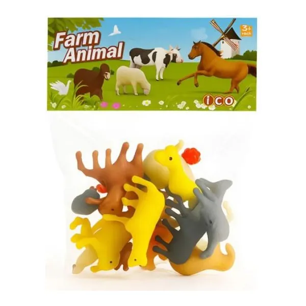 Set mini animales granja en bolsa x12 surtidos