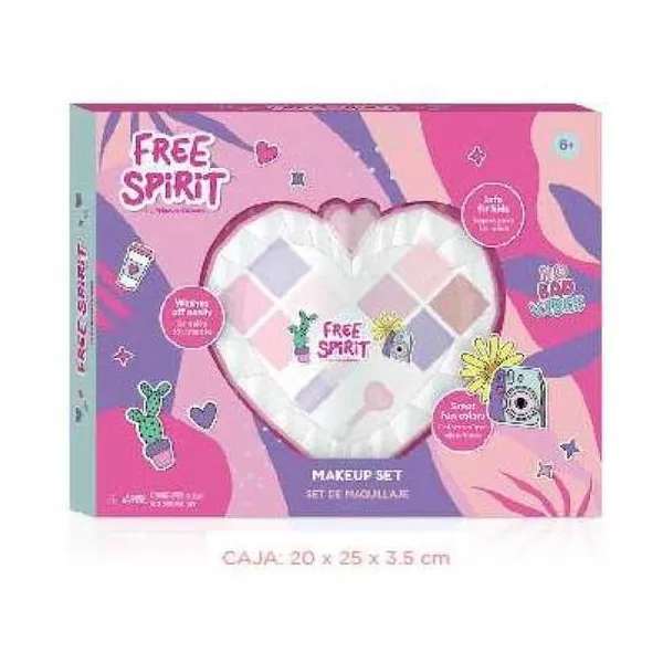 Free spirit - corazón grande facetado en caja 20 x25 cm