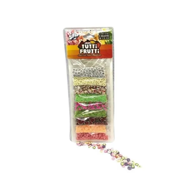 Brillantina Sifap con formas tutti frutti x9 sobres