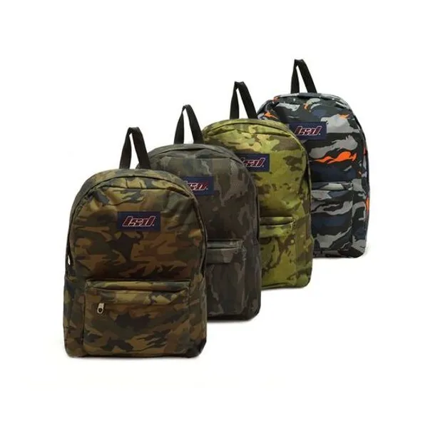 Mochila 16" espalda camuflada x unidad colores surtidos lsyd