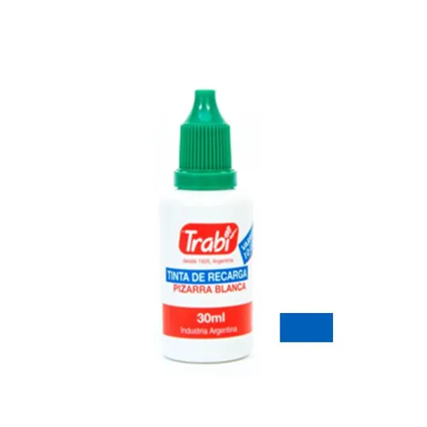 Tinta trabi para marcador pizarra 30 cc.azul
