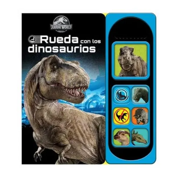 Jurassic world rueda con dinosaurios