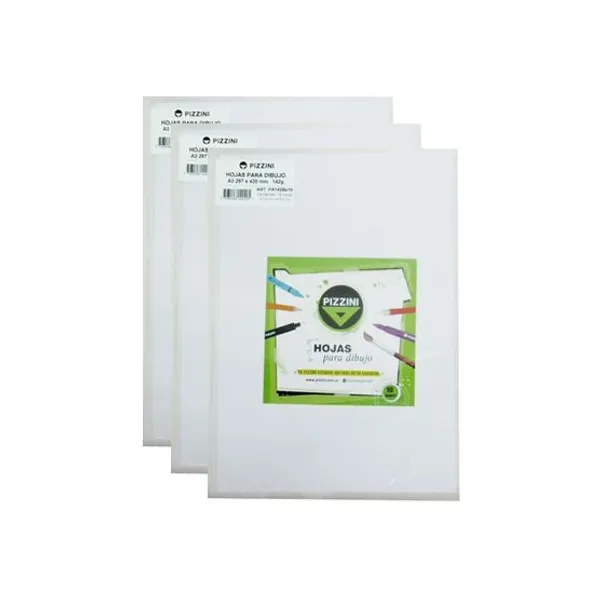 Hojas de papel dibujo Pizzini 35 x50 142/150 grsx 10 hs.