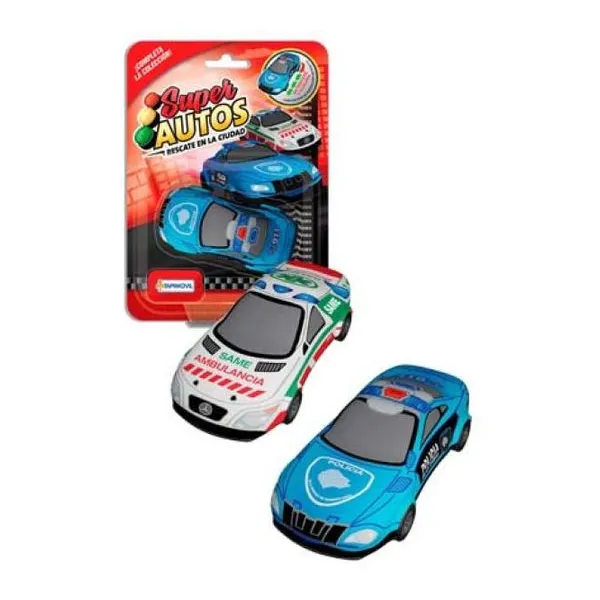 Super autos policia + same con propulsion retractil