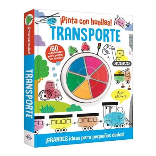 Transportes - pinta con huellas 22 16 cm