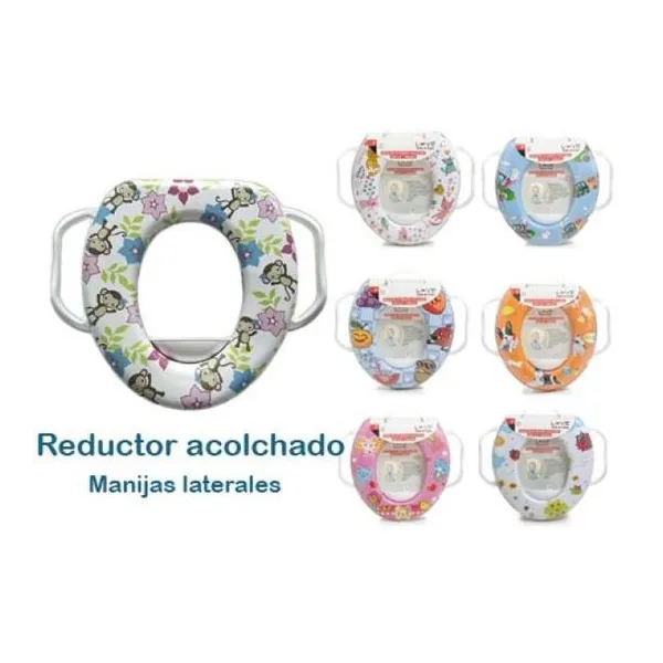 Adaptador de inodoro acolchado, con tapizado vinílico con clip y manijas