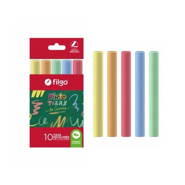 Tizas escolares Pinto color caja x10 Filgo - chk