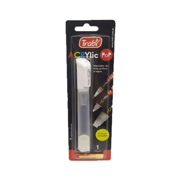 Marcador vacio trabi acrylic pop para recargar + 2 puntas 4 mm