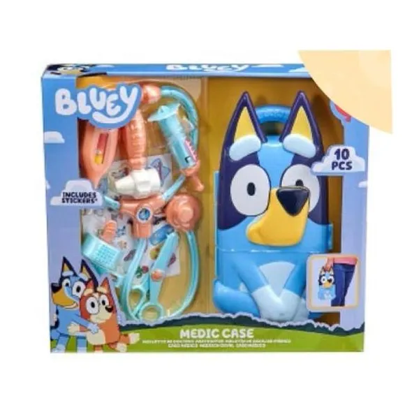 Bluey doctor, maleta con forma de Bluey + los accesorios