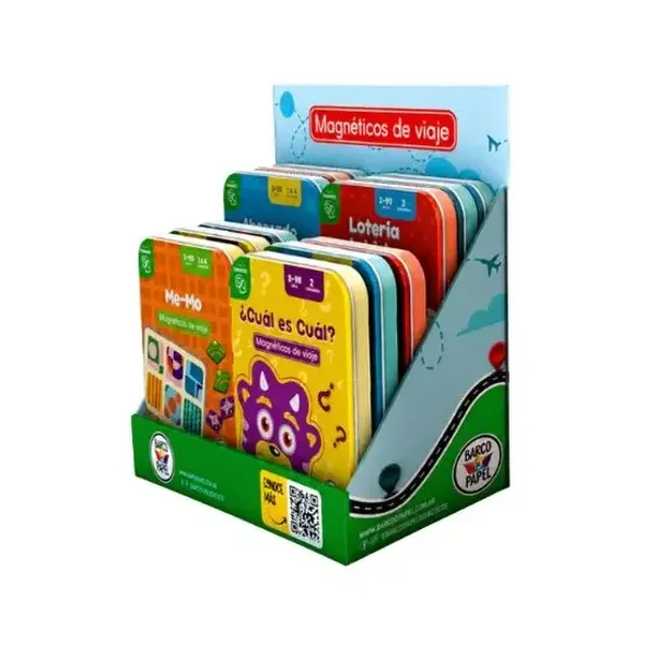 Exhibidor juego magneticos de viaje barco de papel x12 juegos
