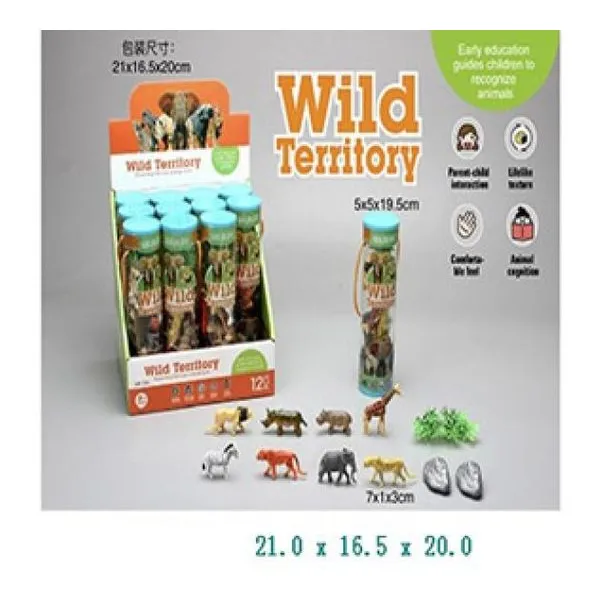 Tubo con animales salvajes x12