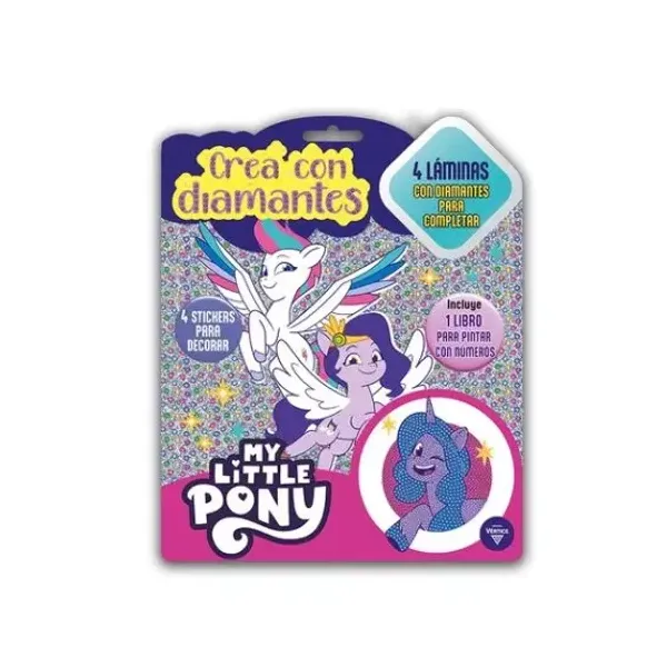 Flow pack editorial vertice crea con diamantes pequeño pony