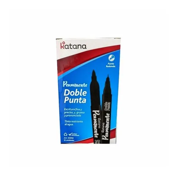 Marcador permanente doble punta azul x12 Katana