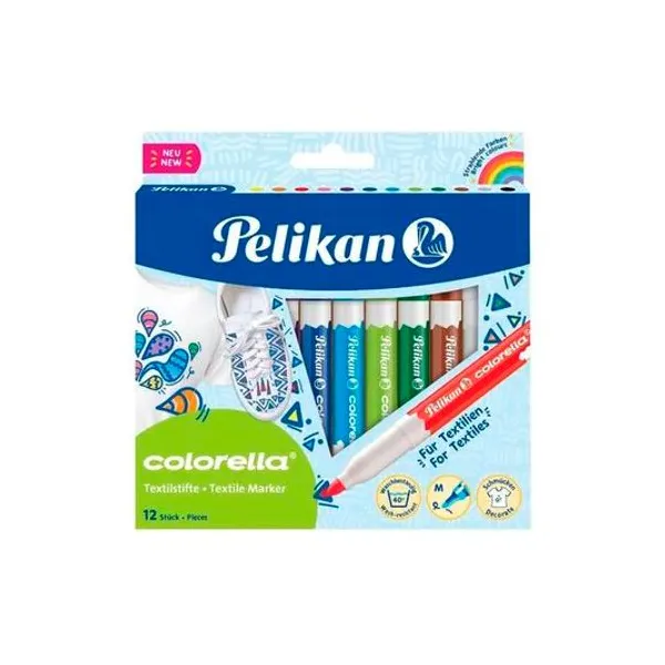 Marcador colorella textil caja x12 Pelikan