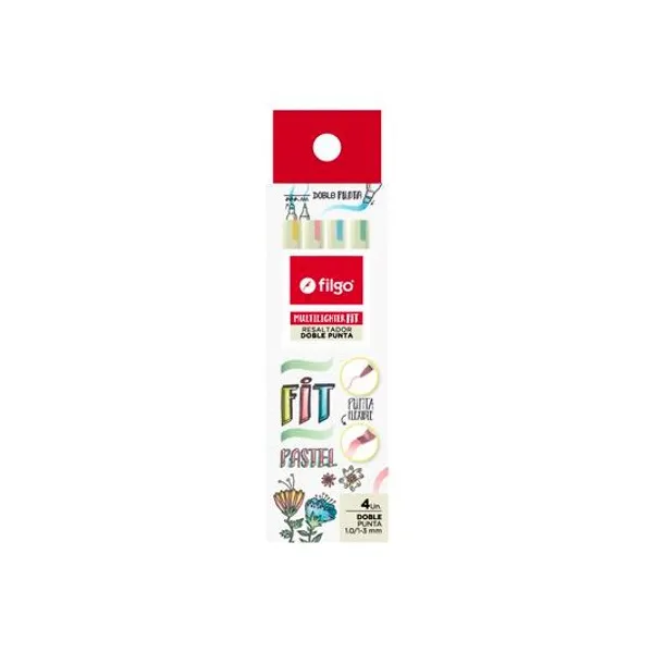 Resaltador doble punta pastel multilighter fit caja x4 f