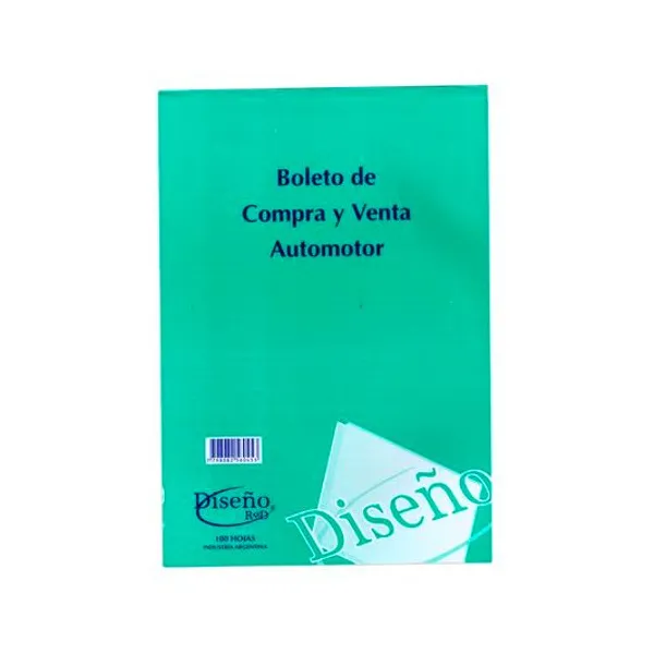 Boleto compra-venta automotor 20.5x29.5 cm 100h diseño