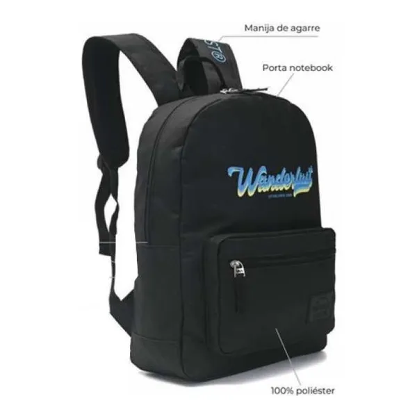 Mochila wanderteam 43x30x13 cm 17 pulg. negro