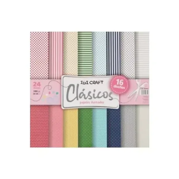Papel para scrap ibi craft clasicos 30 x30 cm160 grsx 24 hjs.