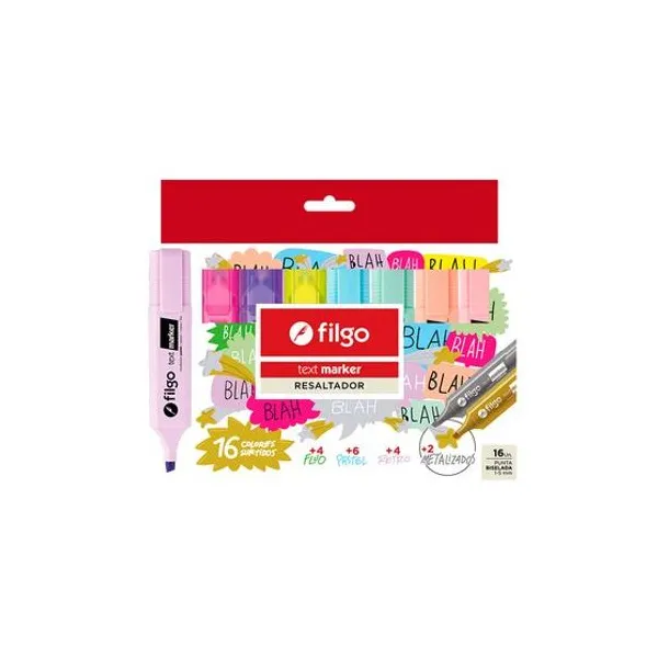 Resaltador text marker surtido caja x16 Filgo txm-