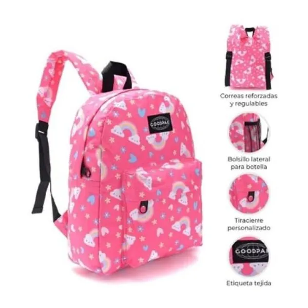Mochila goodpak print arcoiris 31 x27 x10.5, 12