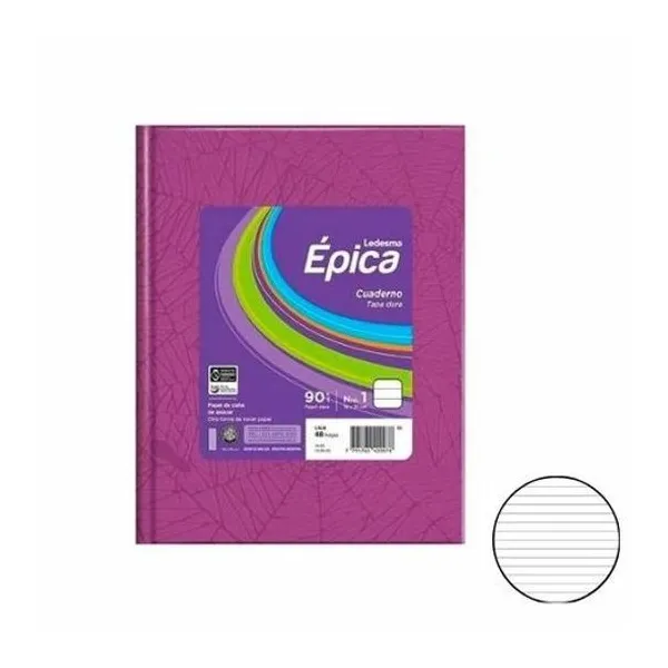 Cuaderno 16x21 rayado 48h t/d araña lila epica